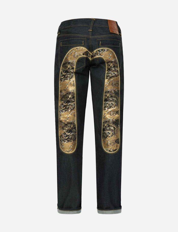 Crane Embrodiery Brocade Daicock Regular Straight Fit Jeans (1)