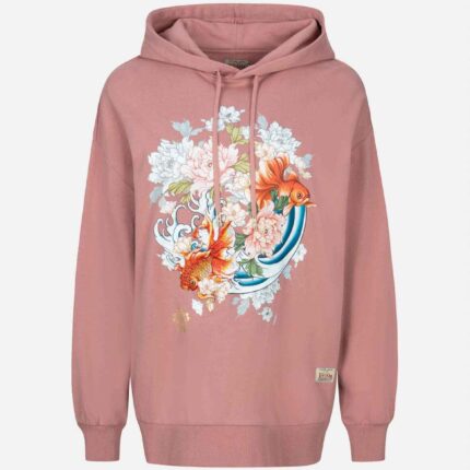 Goldfish and Floral Flow Print Oversized Hoodie (1)