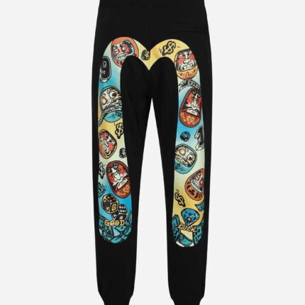 Hanafuda Pattern Daicock Print Regular Fit Sweatpants (1)