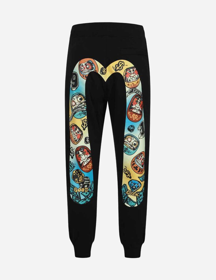 Hanafuda Pattern Daicock Print Regular Fit Sweatpants (1)