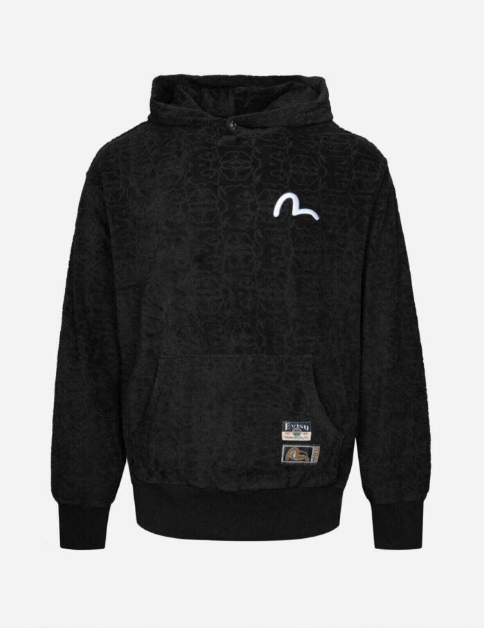 Monogram Jacquard Boucle and Seagull Embrodiery Relax Fit Hoodie (1)