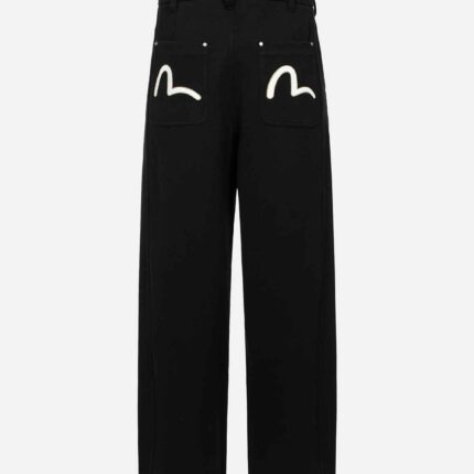 Seagull Embroidery Fashion Fit Sweatpants (1)