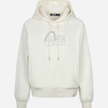 Seagull Print and Slogan Embroidery Oversized Hoodie (1)