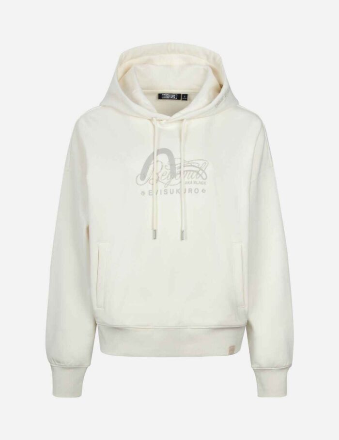 Seagull Print and Slogan Embroidery Oversized Hoodie (1)